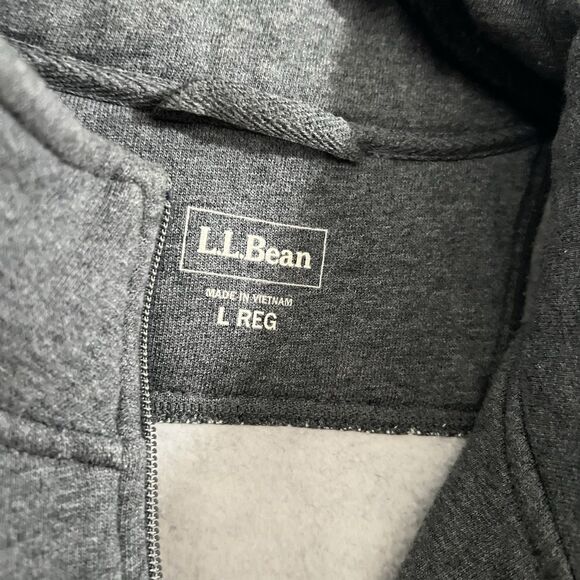LL Bean 1/4 Zip Sweatshirt Fleece Mens L Pockets Gray Gorpcore Outdoor Sweater - Picture 3 of 7